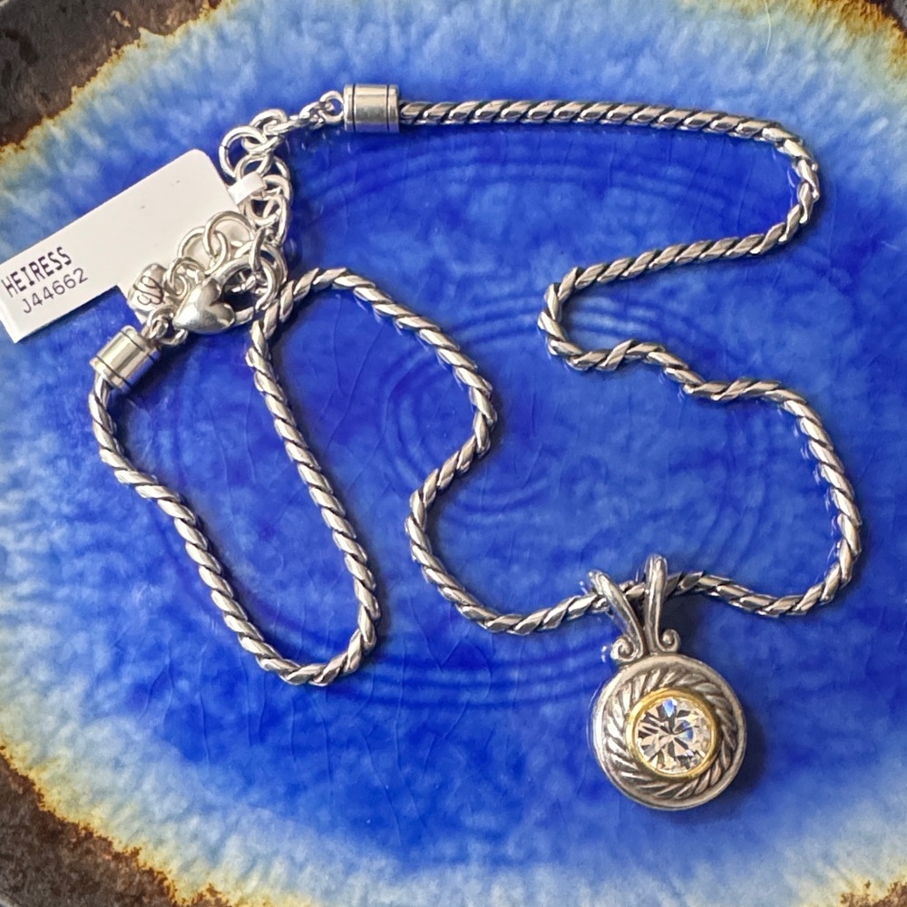 Brighton Silver and Gold Double sided Pendant Necklace